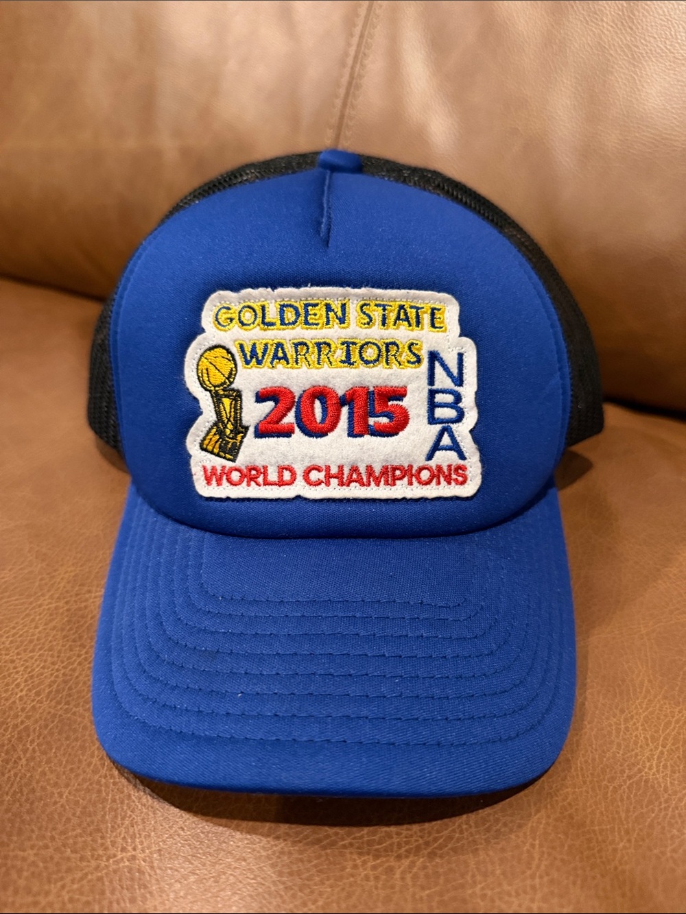 Limited Edition Golden State Warriors 2015 World Champions Blue Trucker Hat